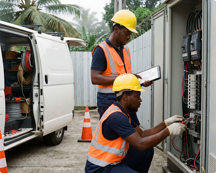 fttx électricité fibre optique Guyane